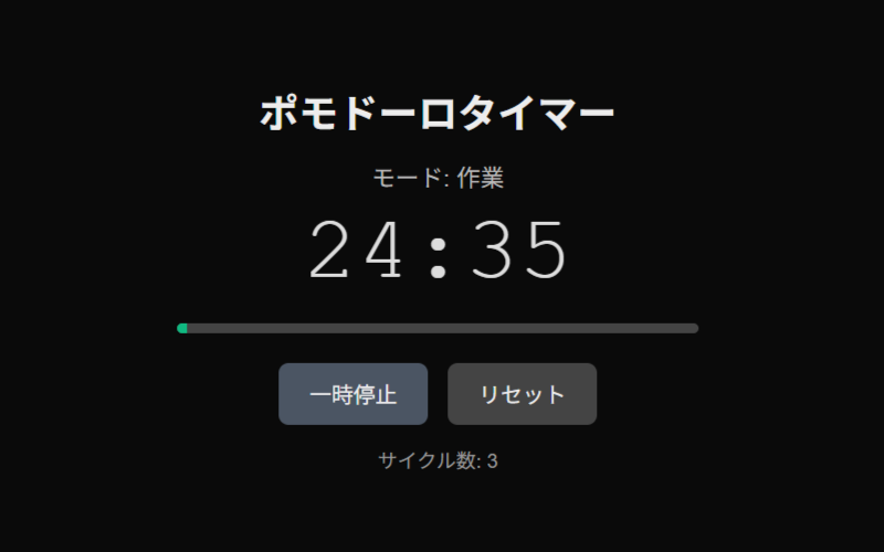 ポモドーロタイマーのスクリーンショット